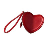 Vintage Korean Styles Heart Coin Purse Retro Handbag PU Leather Card Holder Small Purses for Fashionable Women