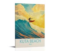 Vintage Kuta Beach Bali Surfing Poster Canvas Print Art Wall Art Stunning Wall Decoration for Living Room Bedroom Dorm Room Canvas Wall Art Decorative Bedroom Modern Home Print Picture Artworkss Style
