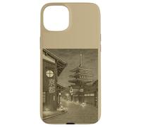 Vintage Kyoto Pagoda Night Street Scene Japanese Sepia Case for iPhone 15 Plus
