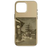 Vintage Kyoto Pagoda Night Street Scene Japanese Sepia Case for iPhone 16 Pro Max