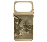 Vintage Kyoto Pagoda Night Street Scene Japanese Sepia Case for iPhone 17 Pro Max