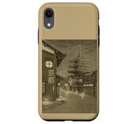 Vintage Kyoto Pagoda Night Street Scene Japanese Sepia Case for iPhone XR