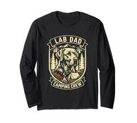 Vintage Lab Dad Camping Crew Lab Dog for Men Long Sleeve T-Shirt