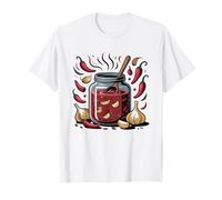 Vintage Label Chili Crisp Jar Illustrated Retro Style T-Shirt
