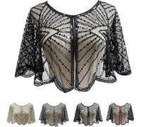 Vintage Lace Beaded Shawl, Sequin Evening Cape Wrap, Shawls and Wraps for Evening Dresses, Shawls Wrap Lightweight (D)