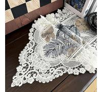 Vintage Lace Table Runner, Retro Botanical Jacquard Table Runner, Luxury Farmhouse Long Cabinet Cover Cloth, for Dining Desk Console Chest(Blue,320cm/125.9in)