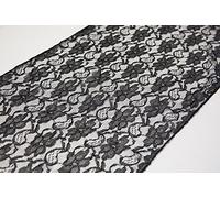 Vintage Lace Table Runners 9 Colours Available Wedding Decor Events (Black)