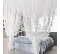 Vintage Lace Window Curtains, Semi-Transparent with Embroidered Floral Design, Shabby Chic Ruffle Trim for Elegant Living Room and Bedroom Decor