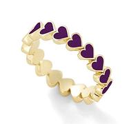 Vintage Ladies Red Love Geometry Jewelry Enamel Rings ExquisPendant Rings Trying on Rings (Purple, 8)
