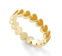 Vintage Ladies Red Love Geometry Jewelry Enamel Rings ExquisPendant Rings Trying on Rings (Yellow, 8)