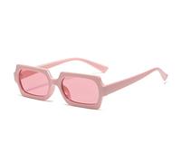 Vintage Ladies Square Sunglasses For Woman Small Frame Shades Sun Glasses Candy Colors Fashion Polygon Lunette De Soleil (Pink,One Size)