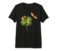 Vintage Lady Beetle On Clover Graphic Cute Insect Ladybug Premium T-Shirt