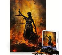 Vintage Lady Justice Oil Jigsaw Puzzles 1000 Piece for Adults Intellectual Fun Calm Distraction Sharp Cut Thoughtful Gift (50x75cm)