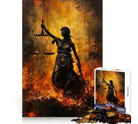 Vintage Lady Justice Oil Puzzles for Adults 1000 Puzzles Smart Exercise Light Enjoyment Accurate Edges Holiday Treat (38x52cm)