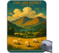 Vintage Lake district Art Print Railway Mouse Mat. Train Travel Poster Mouse Pad