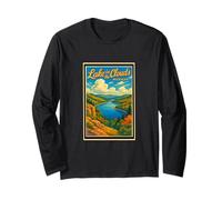 Vintage Lake in the Clouds Poster Michigan UP Mi Art Graphic Long Sleeve T-Shirt