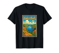Vintage Lake in the Clouds Poster Michigan UP Mi Art Graphic T-Shirt