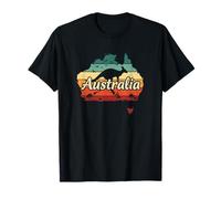 Vintage Land Map Australia Day Australian Kangaroo T-Shirt