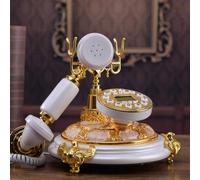 Vintage Landline Phone Classic European Style Design Retro Desk Corded Telephone With Hands-Free & Redial Function For Home School Office