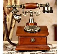 Vintage Landline Phone, Retro Corded Telephone with Wooden Drawers, Comfortable Handles, Durable and Wear-Resistant for Home, Office, Hotel, Art Gallery