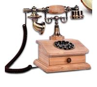 Vintage Landline Phone, Retro Corded Telephone with Wooden Drawers, Comfortable Handles, Durable and Wear-Resistant for Home, Office, Hotel, Art Gallery