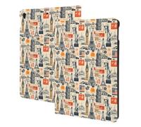 Vintage Landmark Collage Print Compatible with ipad air 3rd Generation Case Cover, Tablet Cases Compatible with ipad Pro Case 10.5 Inch, Auto Wake/Sleep, Folio Stand
