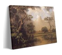 Vintage Landscape Art Print The Great Florida Marsh by John Martin, 19th Century American Scene with Wetland Vegetation And Clouds - Wall Decor Frame 12x18inch(30x45cm)