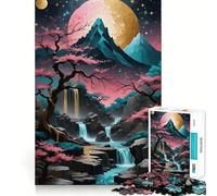 Vintage Landscape Asian Jigsaw 1000 Pieces Memory Skill Fun Smooth Edge Perfect Interlock Fun-filled Way to Fill Empty Hours (38x26cm)