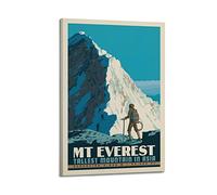 Vintage Landscape Poster Travel Poster Mount Everest The Highest Asian Mountain Poster Decorative Painting Canvas Wall Posters And Art Picture Print Modern Family Bedroom Decor Posters 12x18inch(30x45