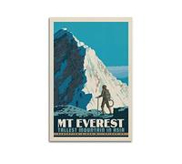 Vintage Landscape Poster Travel Poster Mount Everest The Highest Asian Mountain Poster Decorative Painting Canvas Wall Posters And Art Picture Print Modern Family Bedroom Decor Posters 16x24inch(40x60