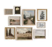 Vintage Landscape Wall Art - Set 9 French Country Vintage Antique Warm Aesthetic Gallery Wall Art, Sketch Poster Farmhouse Wall Decor Vintage Prints Wall Decor, Country Wall Art(11X14 IN UNFRAMED)