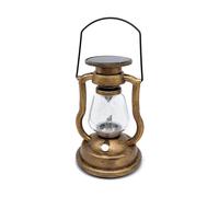 Vintage Lantern Flame Light - Flickering Rechargeable Solar-Powered Retro Lantern, 300mAh Antique Copper Outdoor & Indoor Decorative Hanging Lamp for Garden and Camping