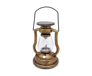 Vintage Lantern Flame Light - Flickering Rechargeable Solar-Powered Retro Lantern, 300mAh Antique Copper Outdoor & Indoor Decorative Hanging Lamp for Garden and Camping