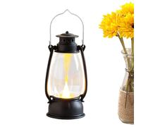 Vintage Lantern LED Camping Lamp, 6.7x6x13.1cm Electric Camping Lanterns | Battery Powered Lanterns, Vintage Garden Lanterns, LED Lights Or Flickering Flame Fake Candle Light, Retro Halloween Lantern