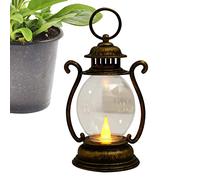 Vintage Lantern, Portable Battery Powered LED Retro Portable Lantern with Handle and Realistic Flame, for Living Room Bedroom Bedside Tabletop Patio Entryway Tabletop Entryway Centerpiece