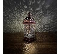 Vintage Lanterns, Moroccan Vintage Lantern Lamp Brass Effect Moroccan Style Metal LED Night Small Medium Large Hanging Decor