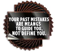 Vintage Laptop Lettering Sticker - Your Past Mistakes Guide, Not Define. Happy Durable Sticker Easy Apply for Football Decor(6X9CM)