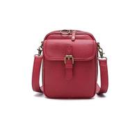 Vintage Large-Capacity Crossbody Bag Double-Layer Design Shoulder Bag Leather Handbag Built-In Small Wallet Multifunctional Bag (B)