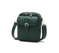 Vintage Large-Capacity Crossbody Bag Double-Layer Design Shoulder Bag Leather Handbag Built-In Small Wallet Multifunctional Bag (green)