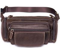 Vintage Large Capacity Outdoor Waist Pack First Layer Men's Waist Pack Crossbody Bag Shoulder(Shenka)