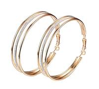 Vintage Large Hoop Earrings Thin Dangle Elegant Rhinestone Earrings Wedding for Women Spiral, one size, Alloy Steel, No Gemstone