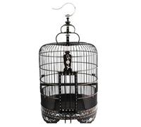 Vintage Large Sized Black Birdcage Inlaid Hook Ventilated Breathable Home Decoration Thrush Bulbul Cockatiels