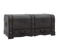 Vintage Large Wooden Treasure Chest Black Pirate Colonial Storage Trunk vidaXL
