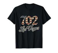 Vintage Las Vegas 702 Area Code Patriot USA American Flag T-Shirt