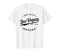 Vintage Las Vegas Sin City Nevada Black Text Value Graphic T-Shirt, Men, White, L