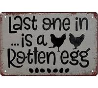 Vintage Last One is A Rotten Egg Chicken Coop Farm Animal Chicken Poster Metal Aluminium Tin Sign 8x12 Inch Wall Decor