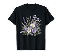 Vintage Lavender and Cream Wildflower Garden Bouquet T-Shirt