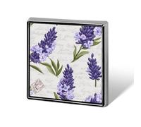 Vintage Lavender Floral Flowers Brooch Pins for Men Women Square Badge Collar Lapel Pins for Dress Jacket Accessories