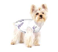 Vintage Lavender Flower,Cotton Sleeveless Pet T-Shirt Soft Stretchy Puppy Breathable Vest,S