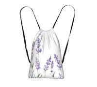Vintage Lavender Flower, Drawstring Sackpack Unisex String Bag Sport Gym Bag Casual Daypack Foldable Drawstring Backpack